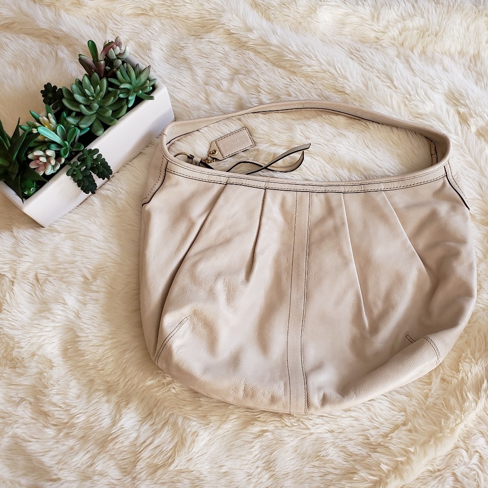 Coach Leather Ivory/White Hobo